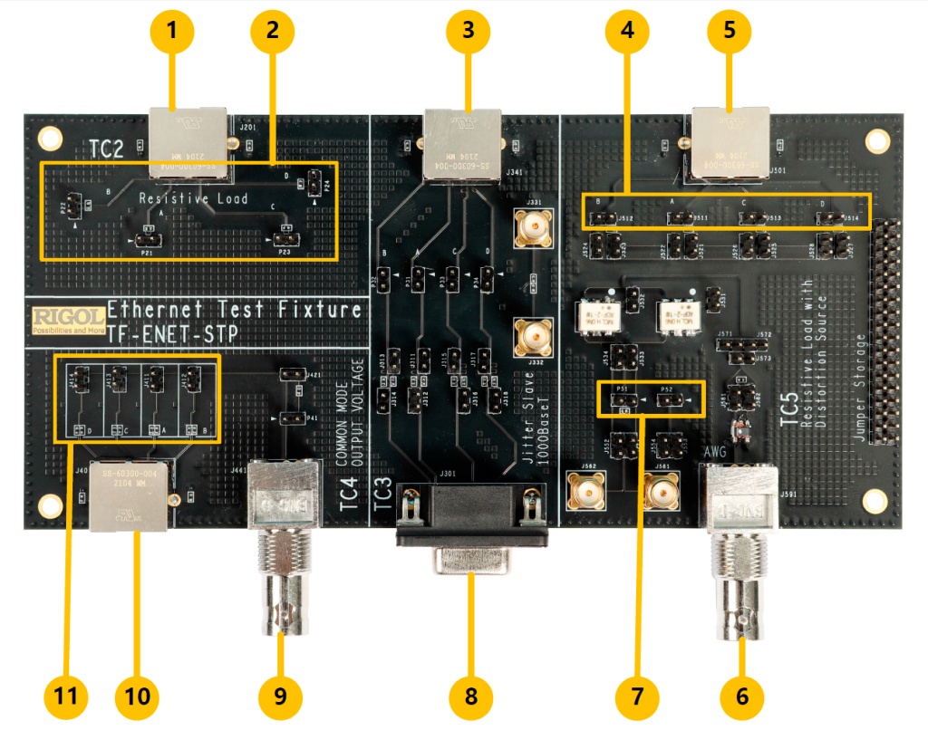Тестовое вспомогательное устройство RIGOL TF-ENET-STP для проверки соответствия требованиям Ethernet 100BASE-TX/1000BASE-T 